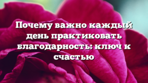 Почему важно каждый день практиковать благодарность: ключ к счастью