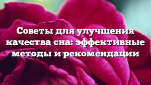 Советы для улучшения качества сна: эффективные методы и рекомендации
